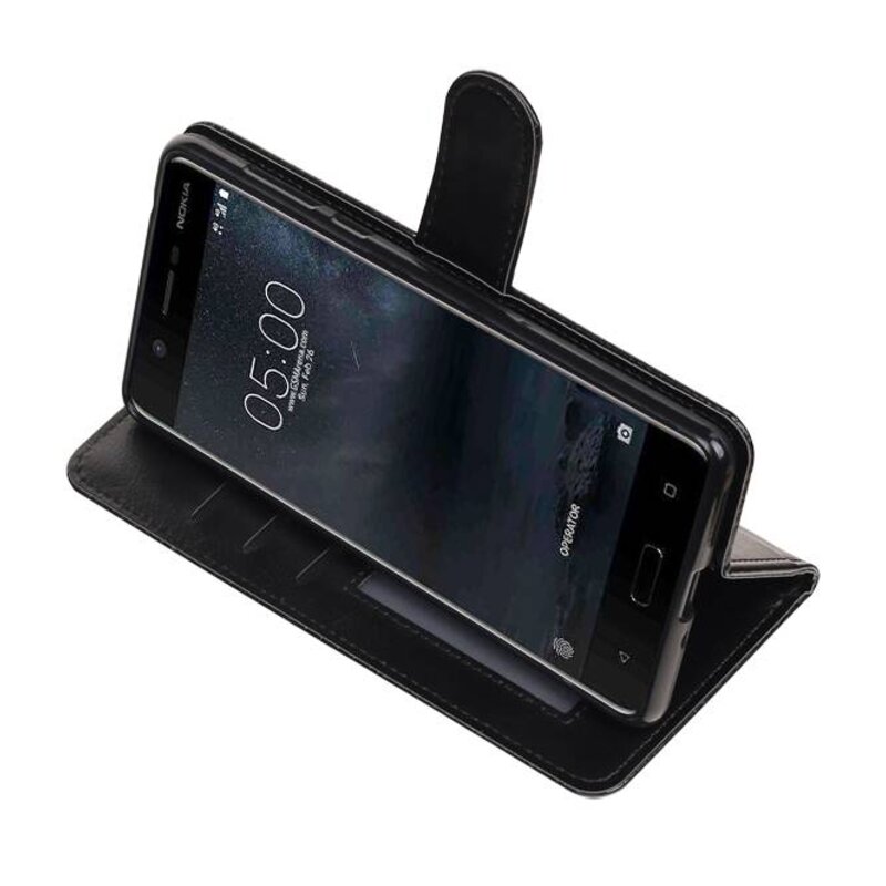Nokia 5 carpeta del caso Booktype carpeta de la caja Negro