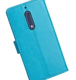 Nokia 5 Wallet Case booktype tegnebog tilfælde Turkis