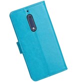 Nokia 5 Wallet Case booktype tegnebog tilfælde Turkis