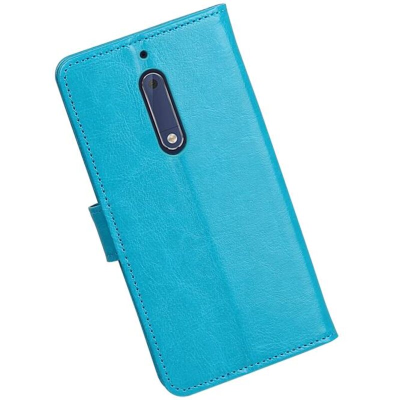 Nokia 5 Wallet Case booktype tegnebog tilfælde Turkis