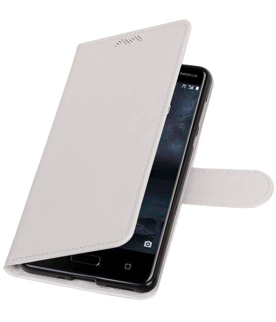 Nokia 5 Wallet Case Portefeuille booktype cas blanc