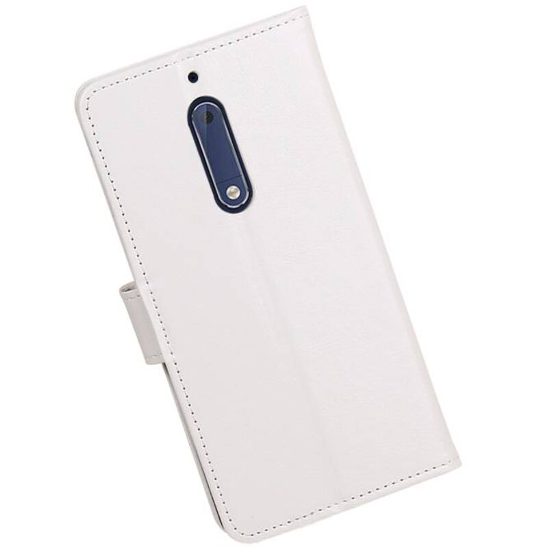 el caso de Nokia 5 carpeta del caso Booktype cartera blanca