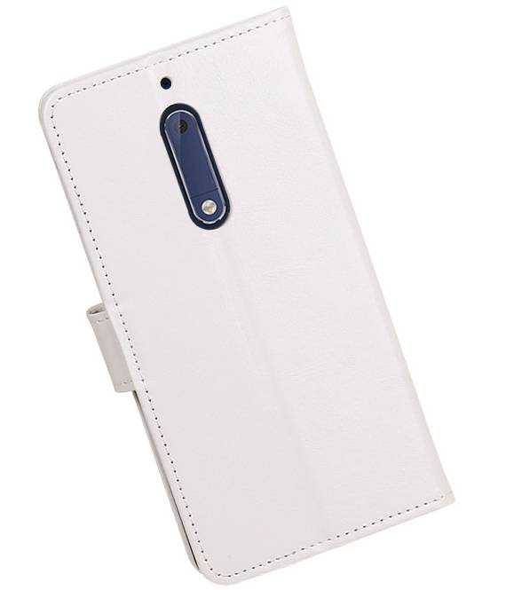 Nokia 5 Wallet Case booktype tegnebog sag Hvid