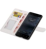 Nokia 5 Wallet Case Portefeuille booktype cas blanc