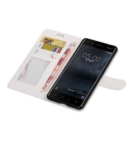 caso Nokia 5 della cassa del raccoglitore booktype portafoglio Bianco