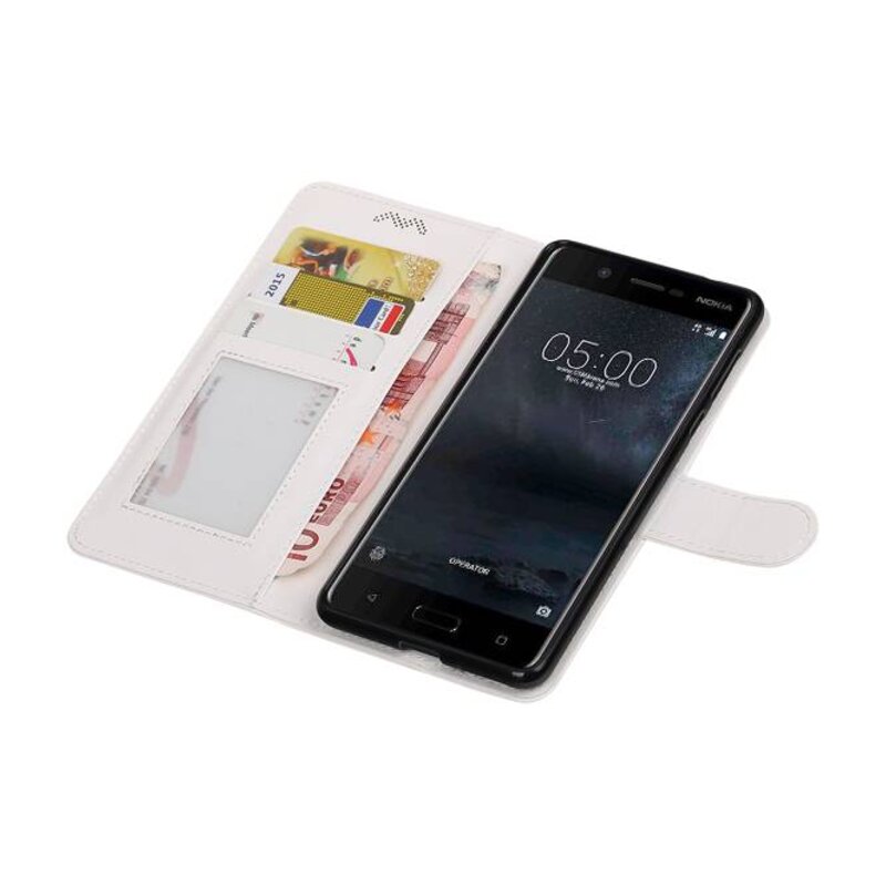 Nokia 5 Portemonnee hoesje booktype wallet case Wit