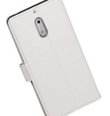 caso Nokia 6 della cassa del raccoglitore booktype portafoglio Bianco