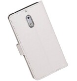 Nokia 6 Portemonnee hoesje booktype wallet case Wit