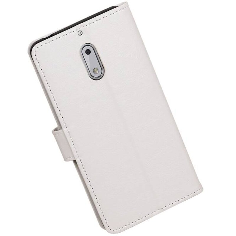 Nokia 6 Wallet Case booktype tegnebog sag Hvid