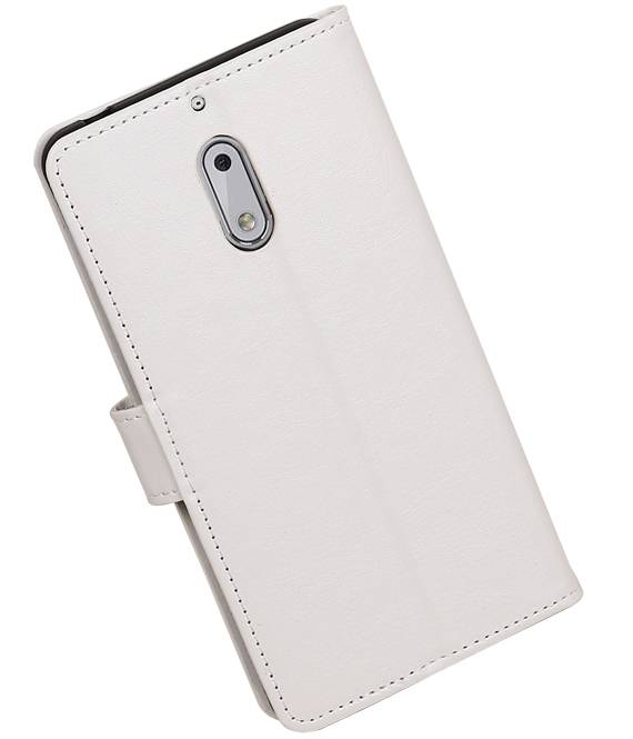 el caso de Nokia 6 carpeta del caso Booktype cartera blanca