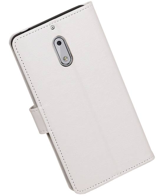 Nokia 6 Portemonnee hoesje booktype wallet case Wit