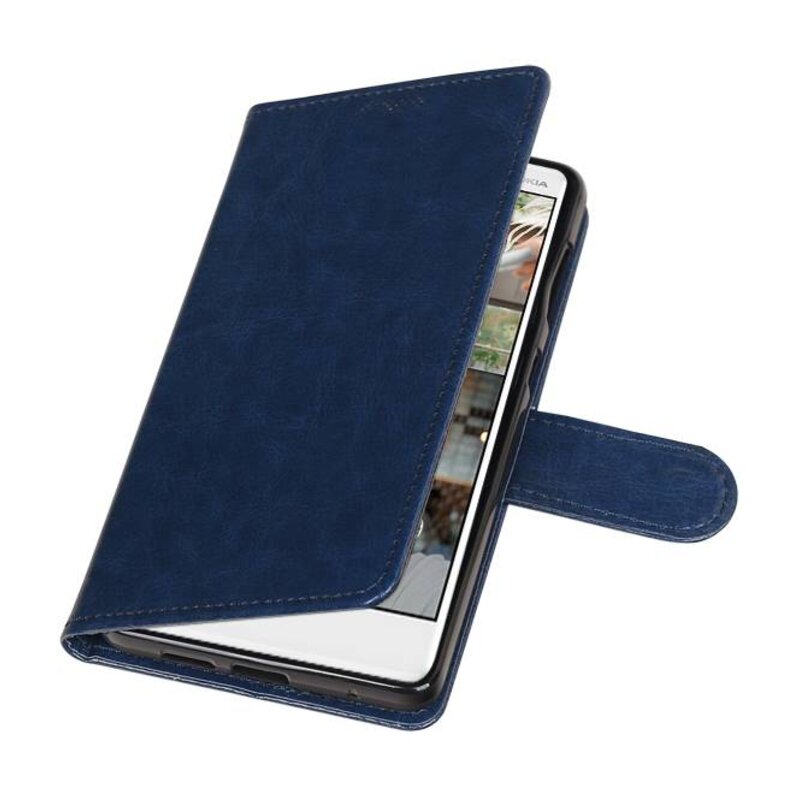 Nokia 7 Wallet tilfælde bog typen tegnebog sag Mørkeblå