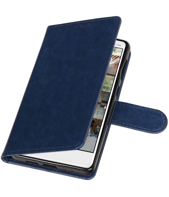 Nokia 7 Portemonnee hoesje booktype wallet case Donker Blauw