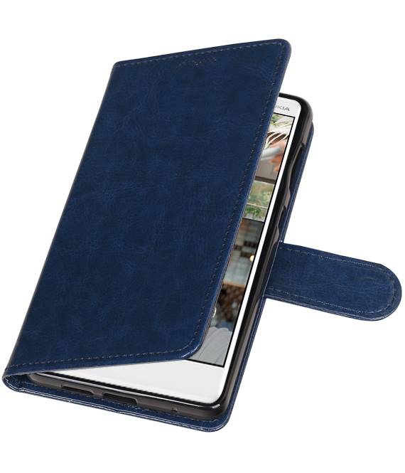 Nokia 7 Wallet Fall Buchtyp Mappenkasten Dark Blue