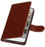 Nokia 7 Portemonnee hoesje booktype wallet case Bruin