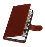 Nokia 7 Type de livre de cas wallet affaire Brown