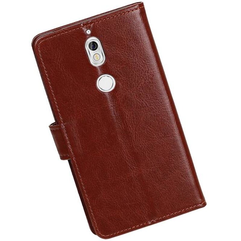 Nokia 7 Type de livre de cas wallet affaire Brown
