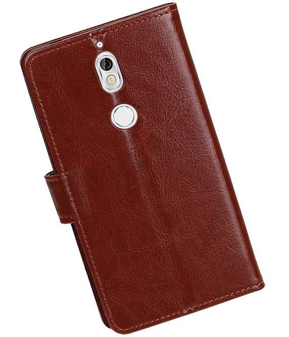 Nokia 7 Type de livre de cas wallet affaire Brown