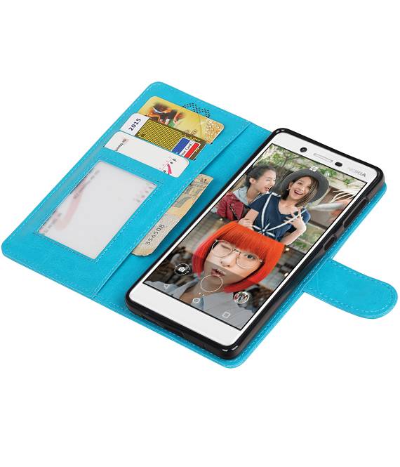 Nokia 7 Portemonnee hoesje booktype wallet case Turquoise