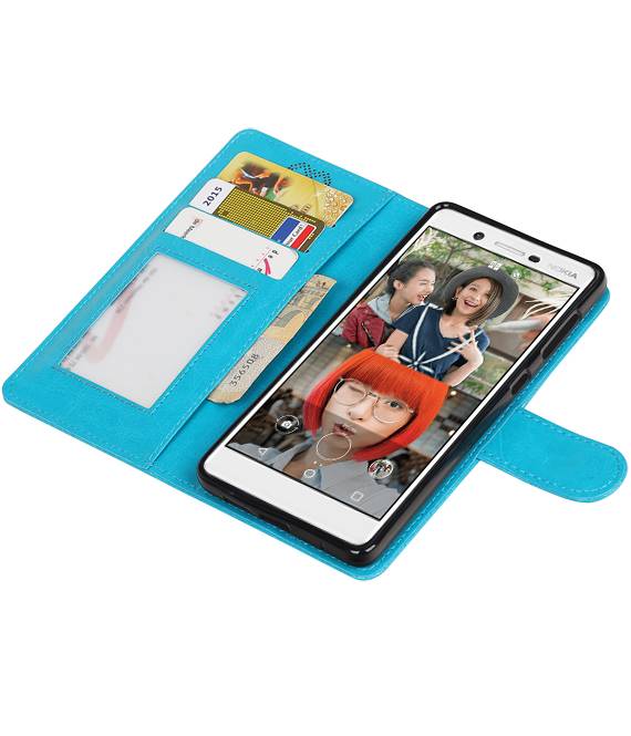 Nokia 7 Wallet Type de livre de cas portefeuille cas Turquoise