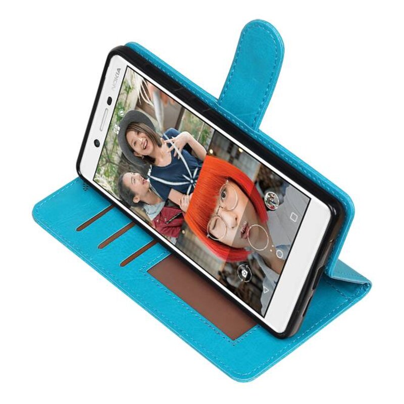 Nokia 7 Portemonnee hoesje booktype wallet case Turquoise