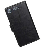 Xperia XZ1 Wallet Fall Booktype Wallet Schwarz