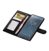 Xperia XZ1 Wallet Fall Booktype Wallet Schwarz