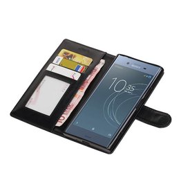 Xperia XZ1 Wallet Fall Booktype Wallet Schwarz
