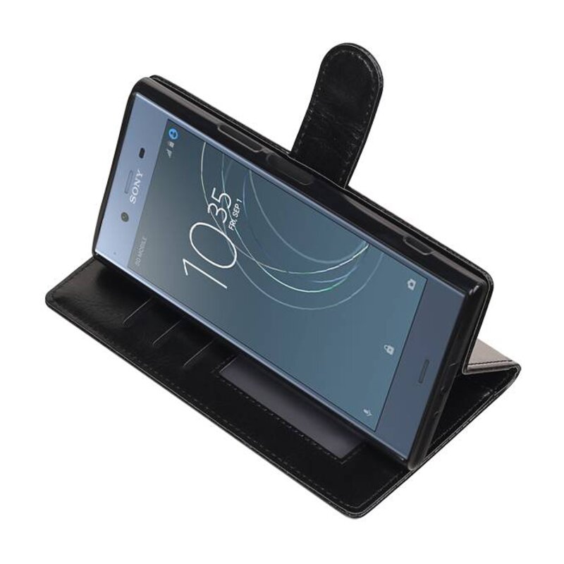 Xperia XZ1 Wallet Fall Booktype Wallet Schwarz