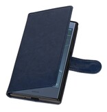 Xperia XZ1 Wallet Fall Booktype Wallet Dark Blue