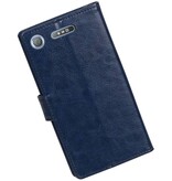 Xperia XZ1 Wallet Fall Booktype Wallet Dark Blue