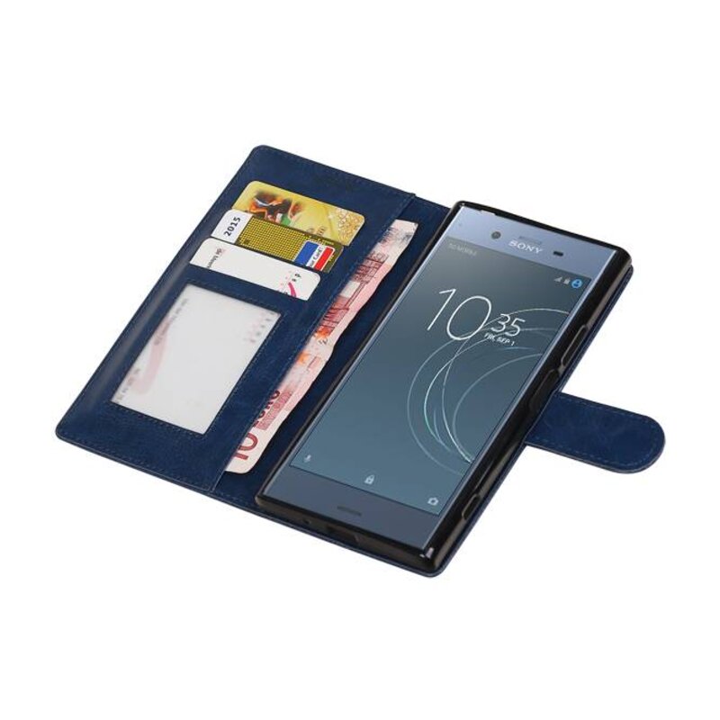 Xperia XZ1 Wallet Fall Booktype Wallet Dark Blue