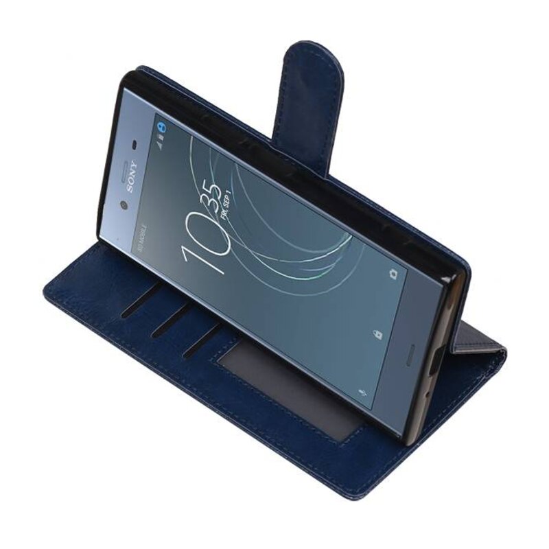 Xperia XZ1 Wallet Fall Booktype Wallet Dark Blue