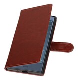 Xperia XZ1 Wallet Fall Booktype Wallet Brown