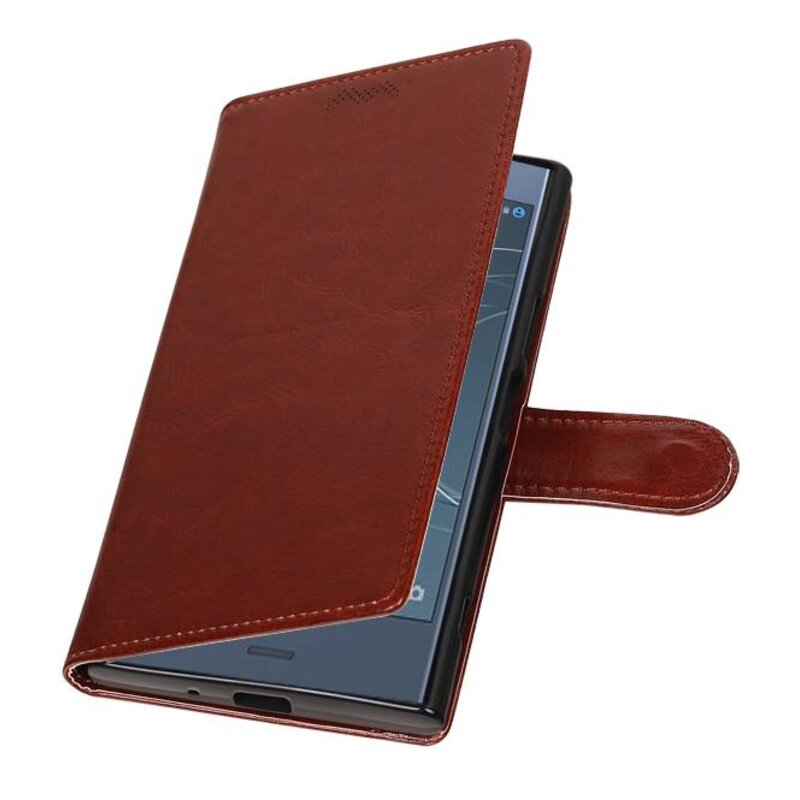 Xperia XZ1 Wallet Fall Booktype Wallet Brown