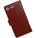 Xperia XZ1 Wallet Fall Booktype Wallet Brown