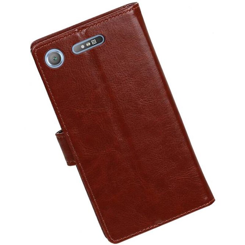 Xperia XZ1 Wallet Fall Booktype Wallet Brown