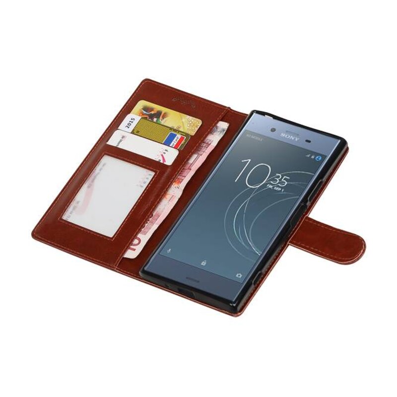 Xperia XZ1 Wallet Fall Booktype Wallet Brown