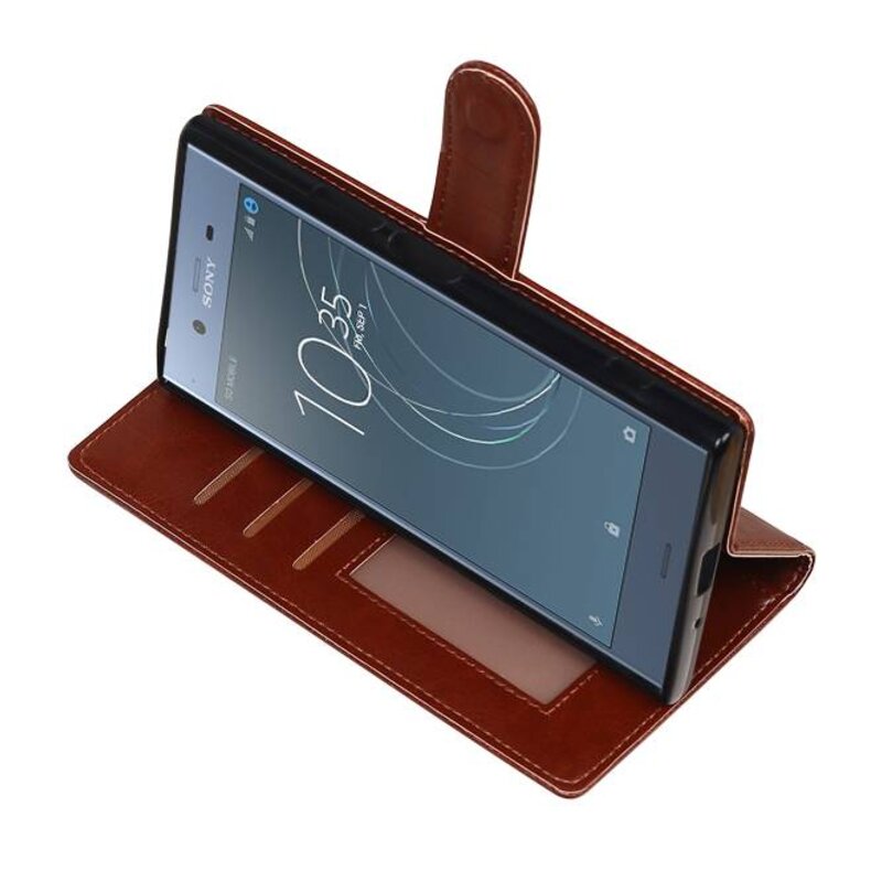 Xperia XZ1 Wallet Fall Booktype Wallet Brown