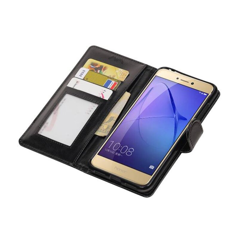 Huawei P8 Lite 2017 Portemonnee hoesje booktype Zwart