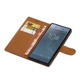 Gewaschenem Leder-Buch-Art-Fall für Xperia XZ 1 Schwarz