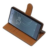 Gewaschenem Leder-Buch-Art-Fall für Xperia XZ 1 Schwarz