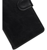 Gewaschenem Leder-Buch-Art-Fall für Xperia XZ 1 Schwarz
