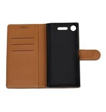 Gewaschenem Leder-Buch-Art-Fall für Xperia XZ 1 Schwarz