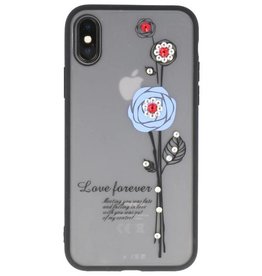 L'amour de cas toujours pour iPhone bleu X