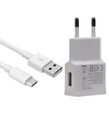 Chargeur de voyage universel type C 2,4 A blanc + câble USB