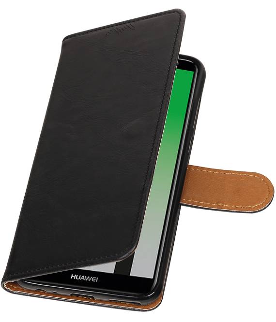 Træk PU Læder Bookstyle til Huawei P20 Black