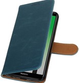 Pull Up PU cuir Bookstyle pour Huawei P20 Blue