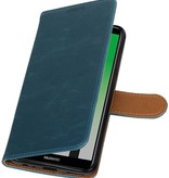 Pull Up PU Leather Bookstyle for Huawei P20 Blue