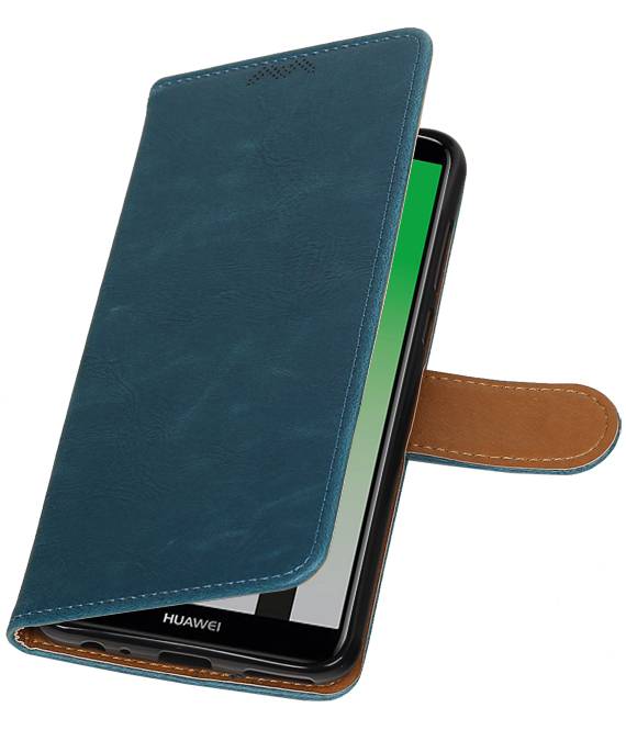 Pull Up PU Leather Bookstyle para Huawei P20 Blue